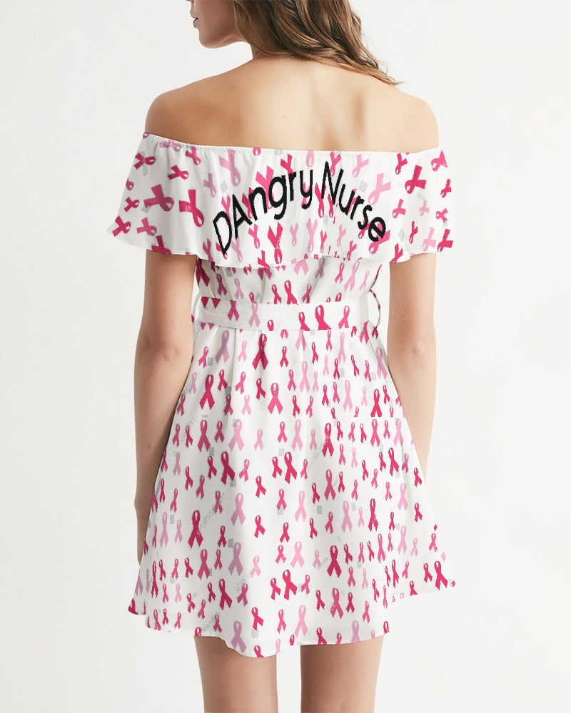 Special Edition F&$!#%K CANCER Women's Off-Shoulder Dress