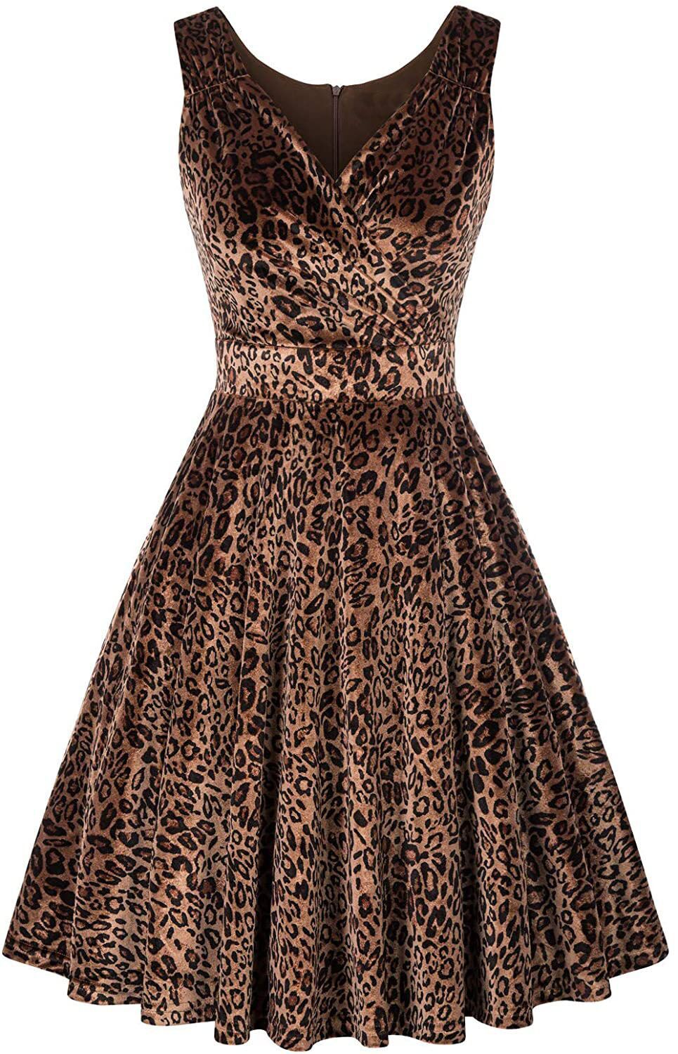 V-neck sleeveless sexy solid A-line skirt