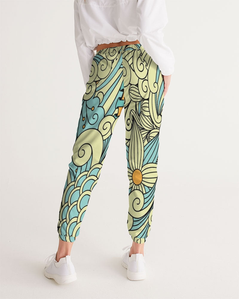 Angry yellow blue green print Women's Track Pants