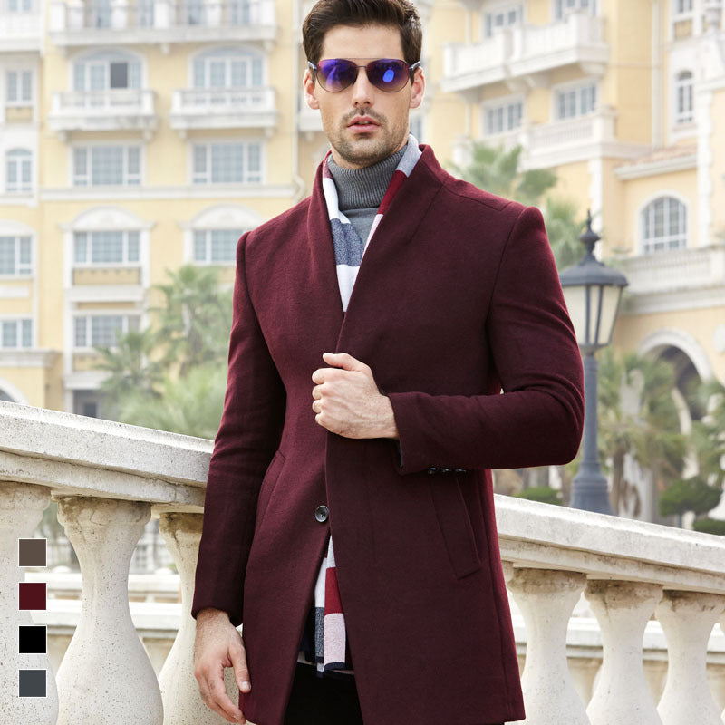 Men's woolen coat for fall and winter