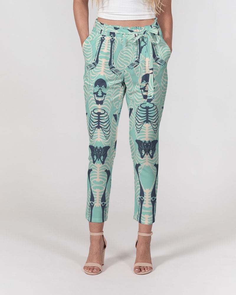 ANGRY SKELeton Women's Belted Tapered Pants