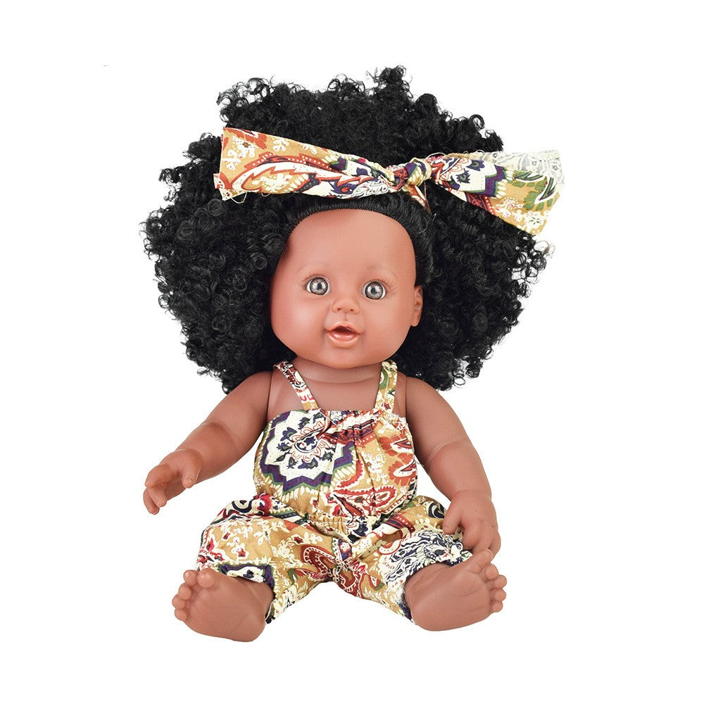 Black African enamel Children's Princess Doll