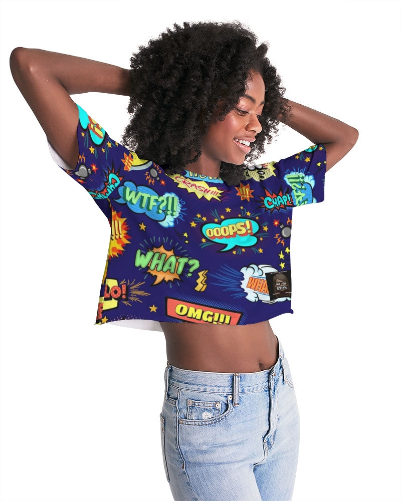 Angry Words Women's Lounge Cropped Tee