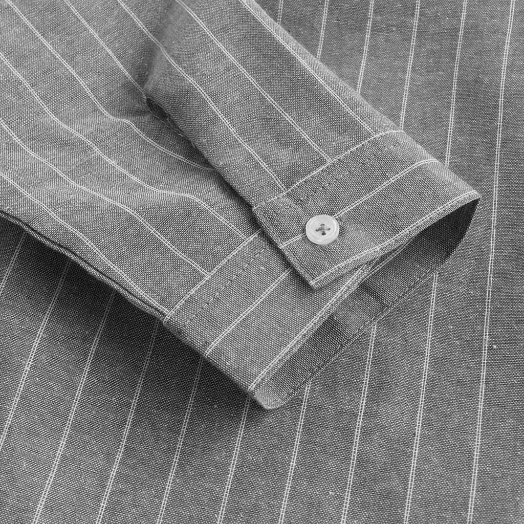 Striped Linen Three Quarter Sleeve Men's Shirt