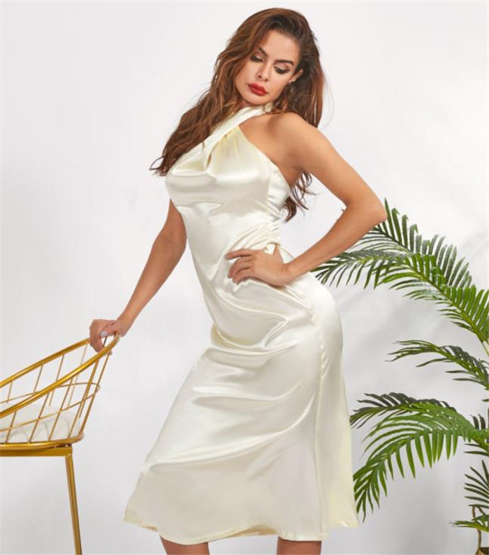 Foreign style hanging neck dress