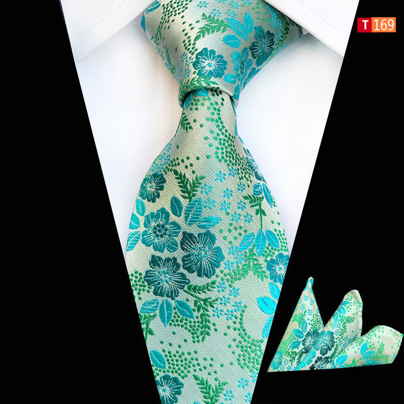 Men's White Floral Suit Tie Accessories