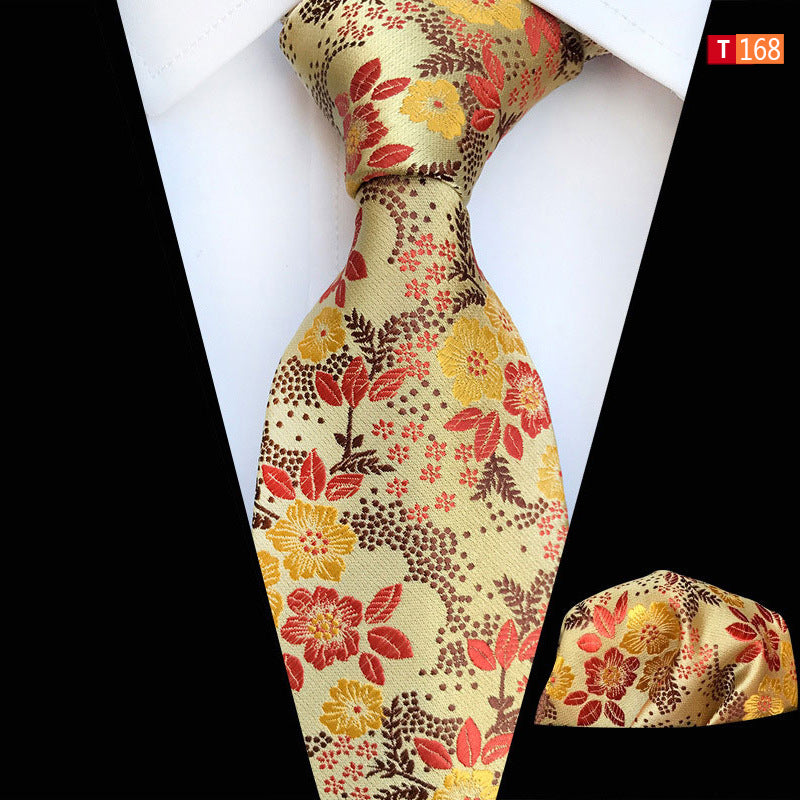Men's White Floral Suit Tie Accessories