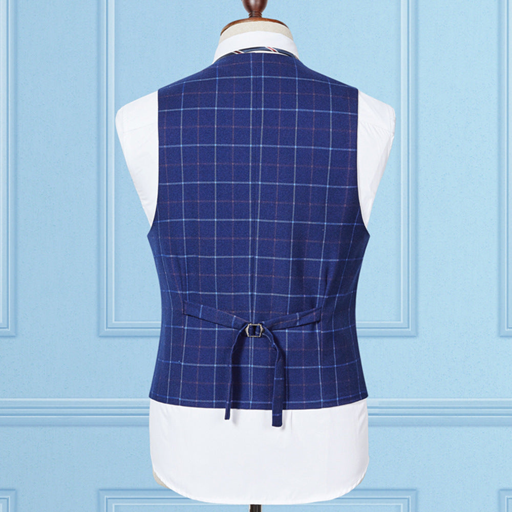 Young Men's Slim Check Three-Piece Set