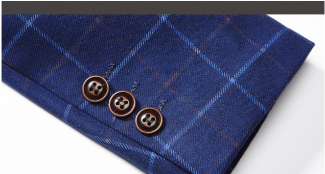 Young Men's Slim Check Three-Piece Set