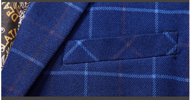 Young Men's Slim Check Three-Piece Set