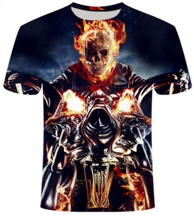 Personalized Street Skull T-shirt Short Sleeves