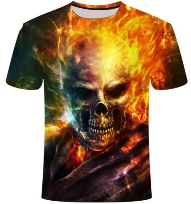 Personalized Street Skull T-shirt Short Sleeves