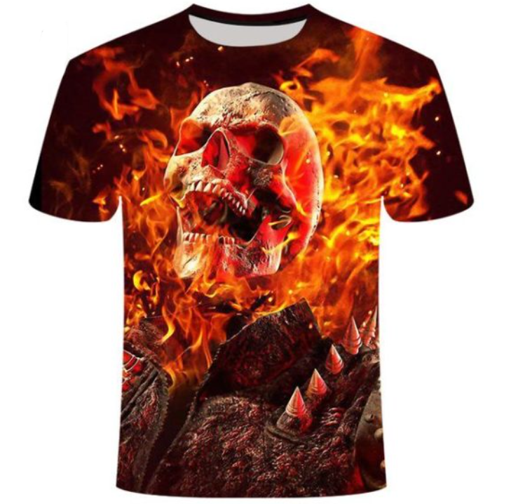 Personalized Street Skull T-shirt Short Sleeves