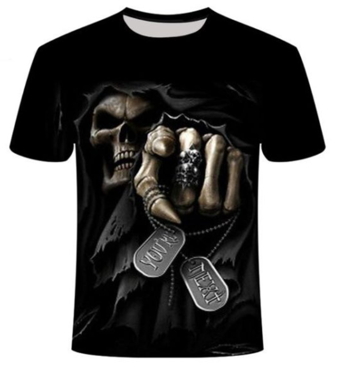Personalized Street Skull T-shirt Short Sleeves