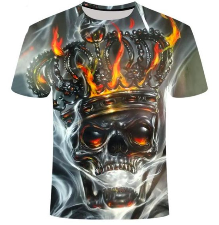 Personalized Street Skull T-shirt Short Sleeves