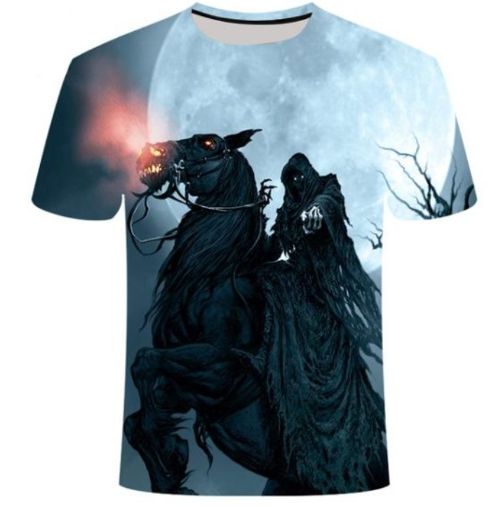 Personalized Street Skull T-shirt Short Sleeves