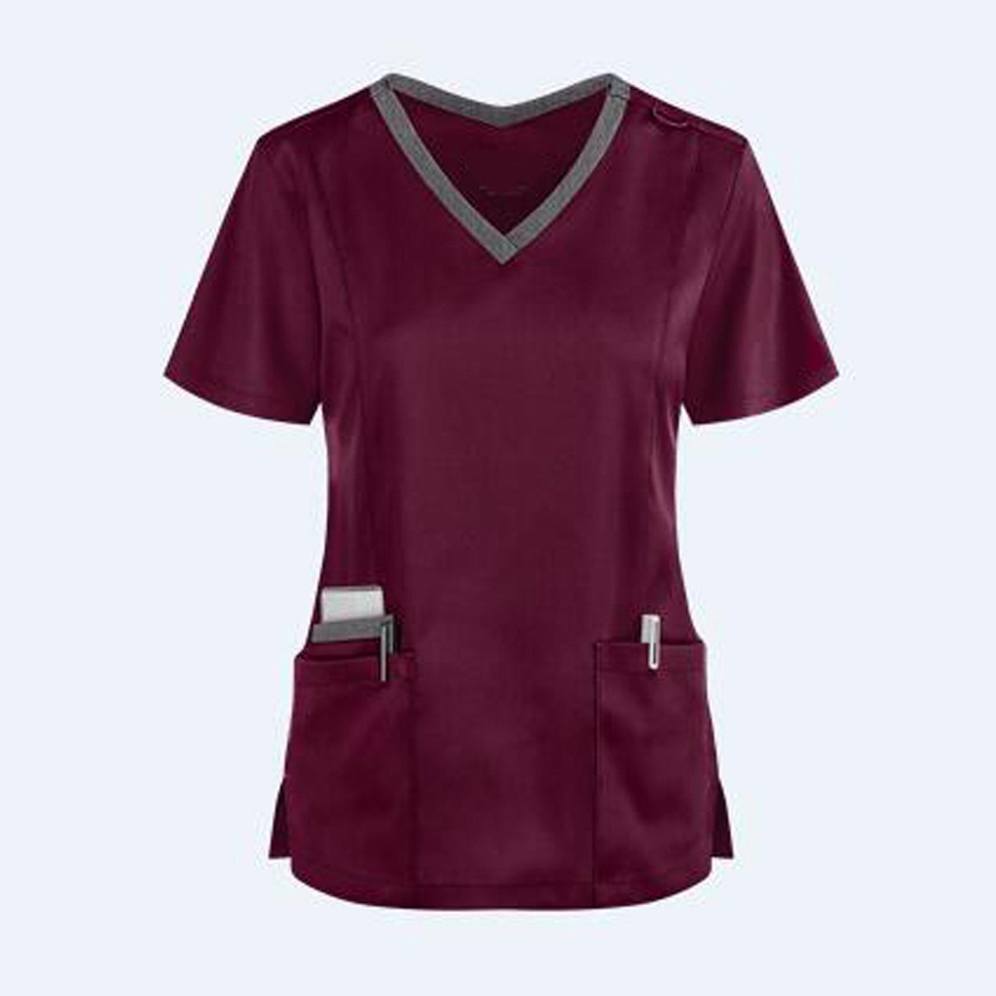 V-neck Tooling Short-sleeved Slit Nurse Outfit Women