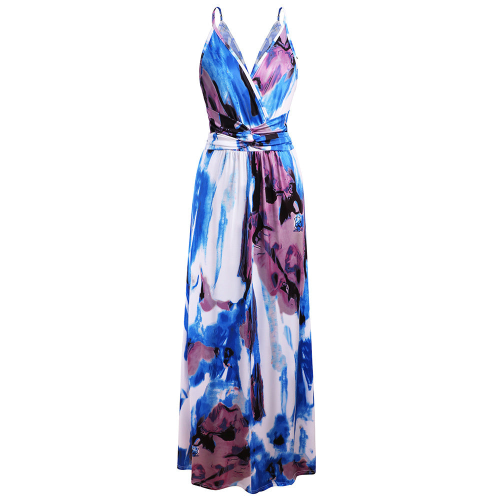 Printed halter dress