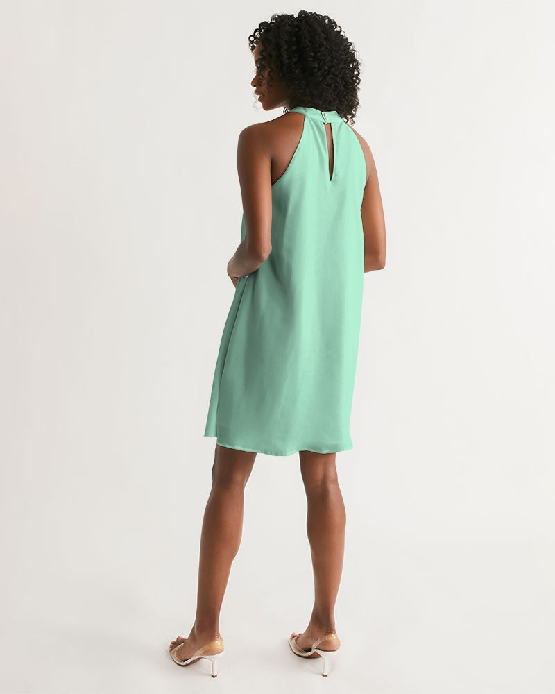 Angry pastel green Women's Halter Dress