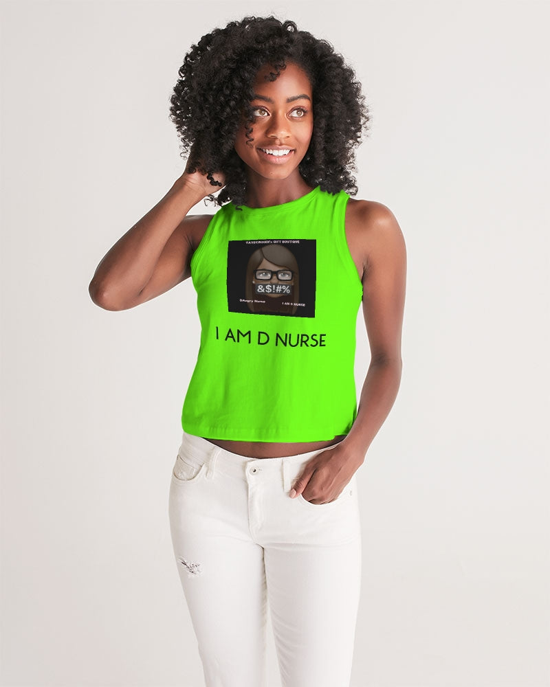 neon green Women's Cropped Tank