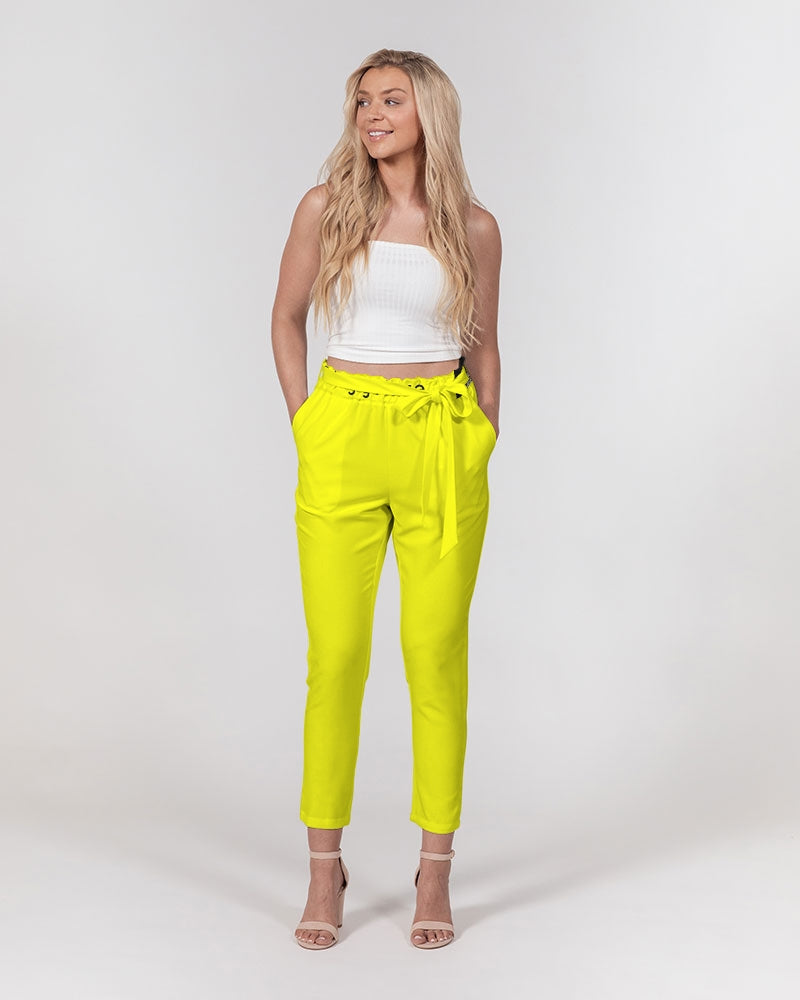 Angry Yellow Women's Belted Tapered Pants