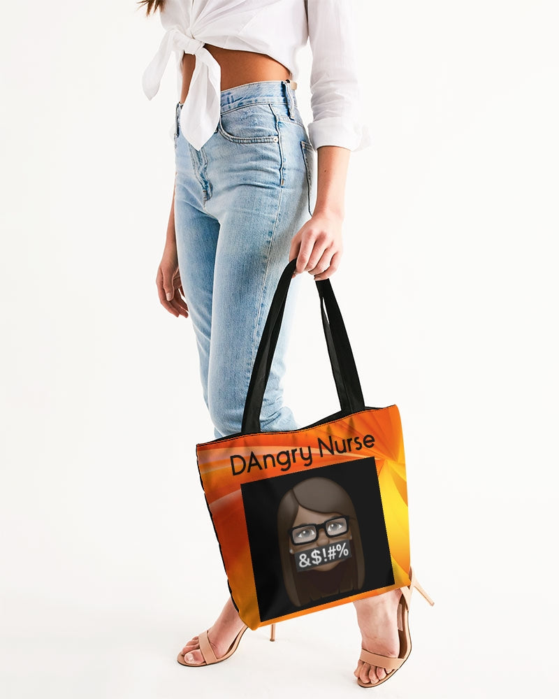 angry orange Canvas Zip Tote