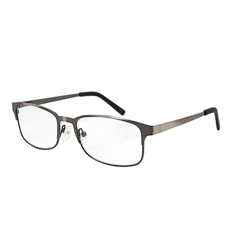 Men's Square Full Frame Metal Reading Glasses