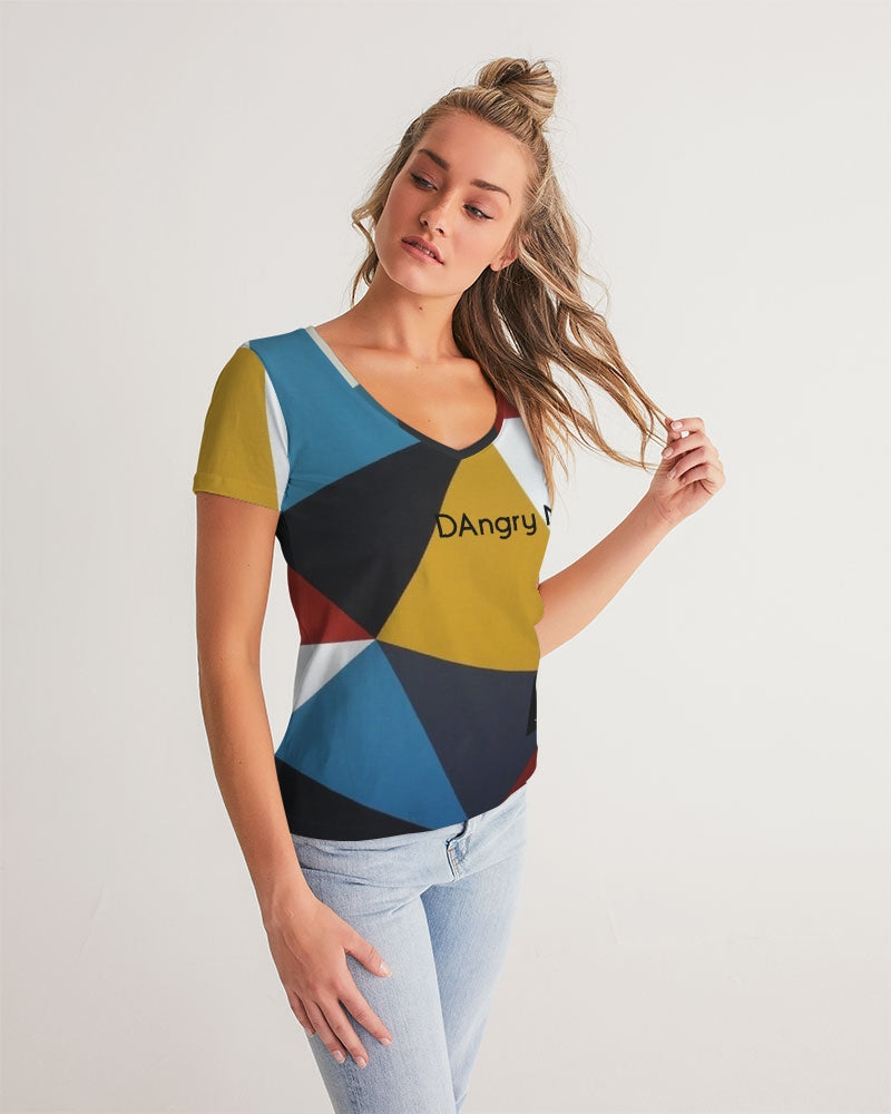 Angry Triangles Women's V-Neck Tee