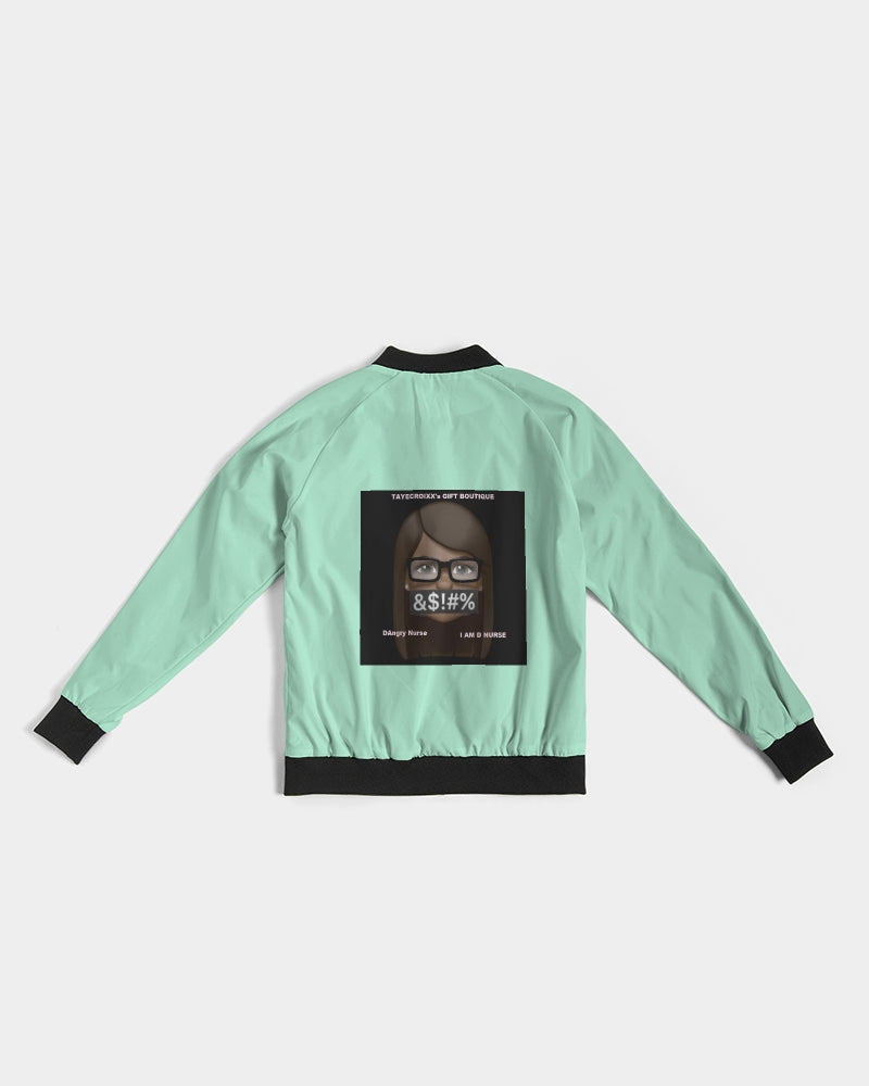 Angry pastel green Women's Bomber Jacket