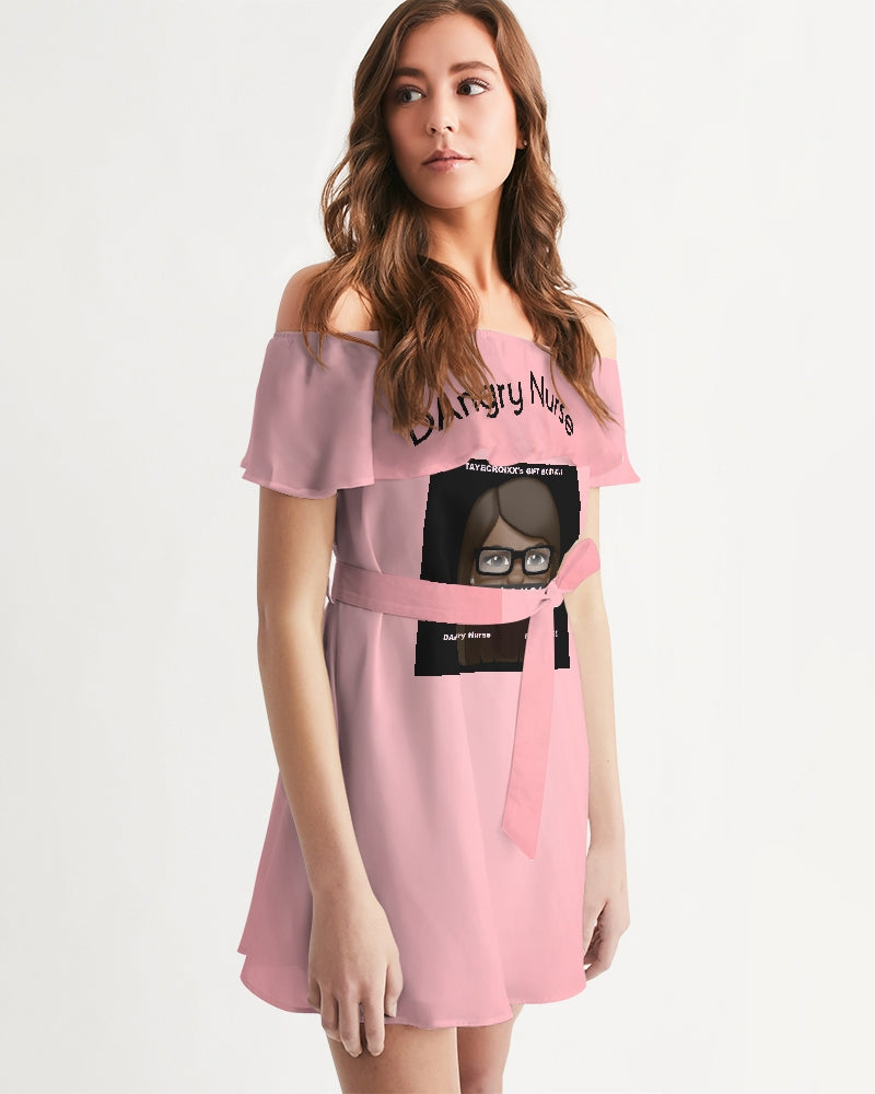 Angry Pink Women's Off-Shoulder Dress