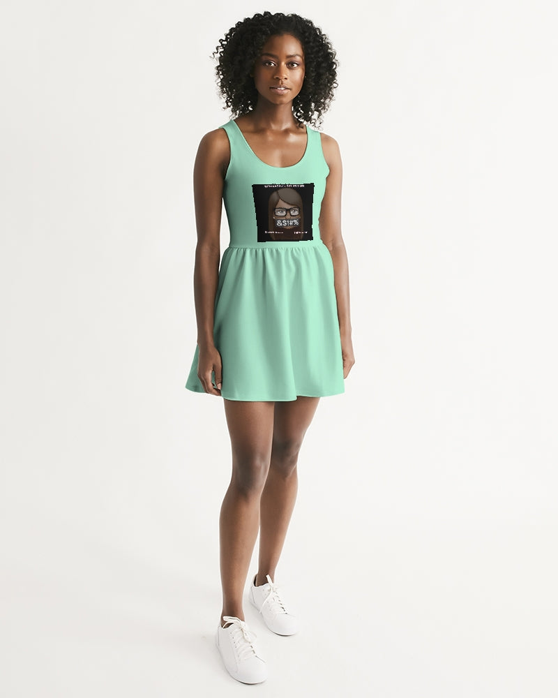 Angry pastel green Women's Scoop Neck Skater Dress