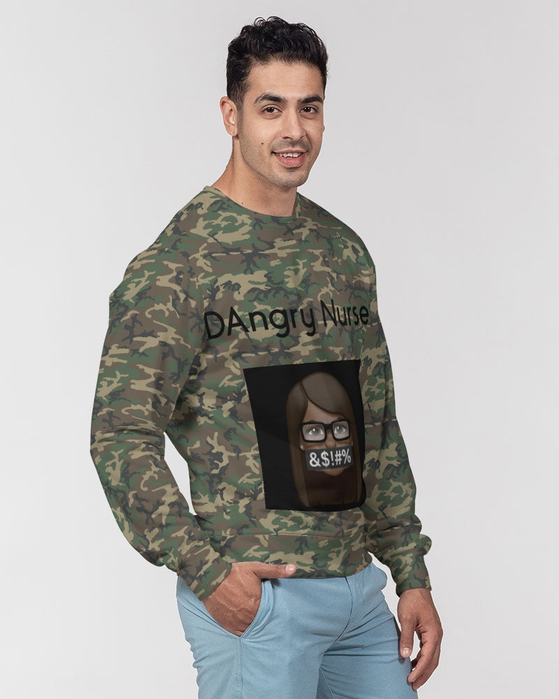 ANGRY CAMOFLAGE Men's Classic French Terry Crewneck Pullover