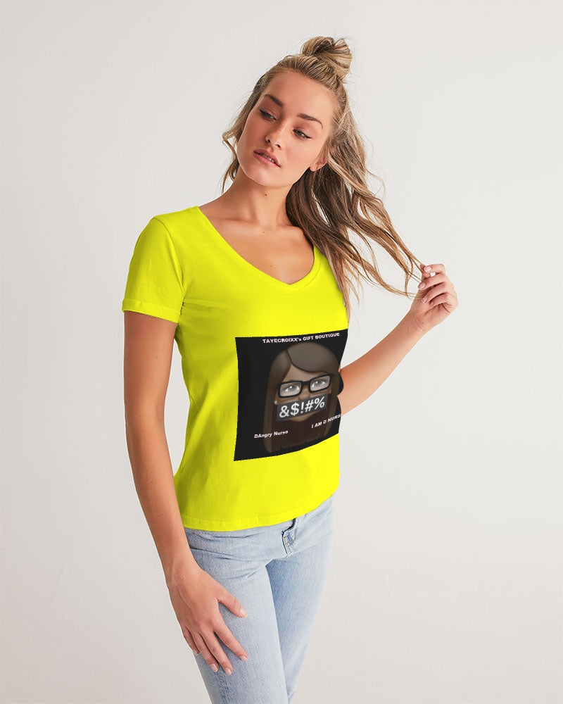 Angry Yellow Women's V-Neck Tee
