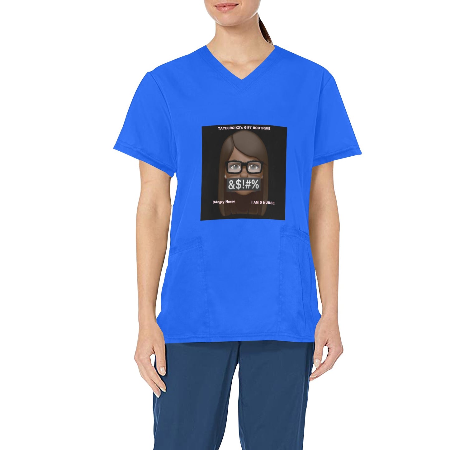 I AM D NURSE Scrub top