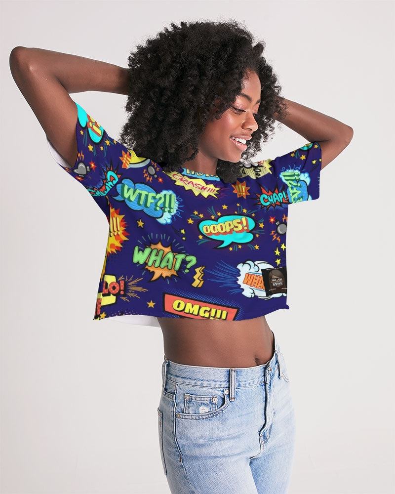 Angry Words Women's Lounge Cropped Tee