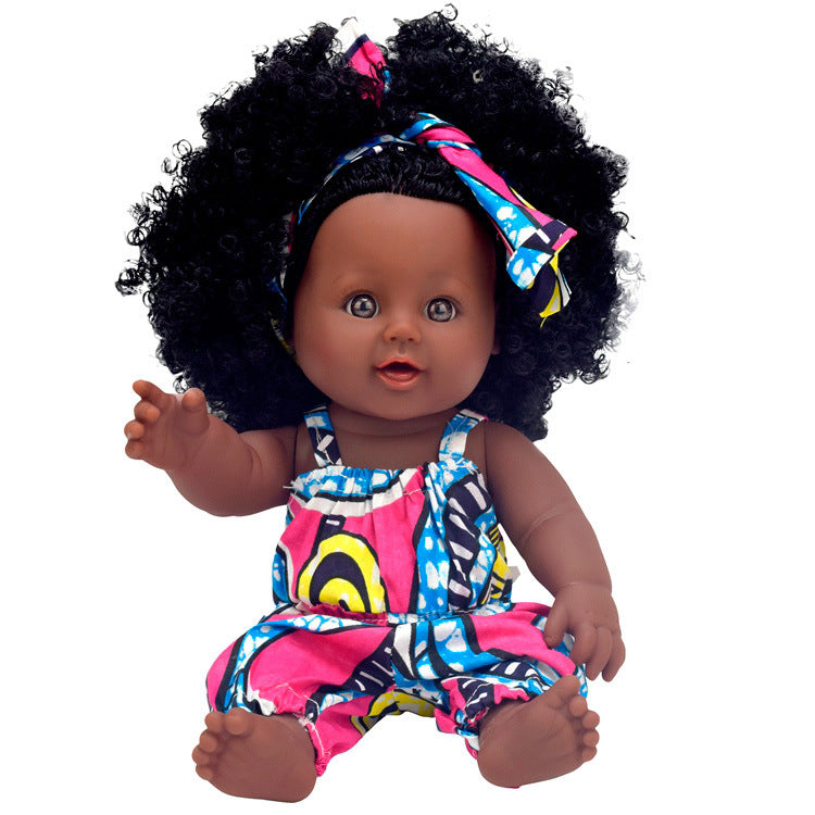 Black African enamel Children's Princess Doll
