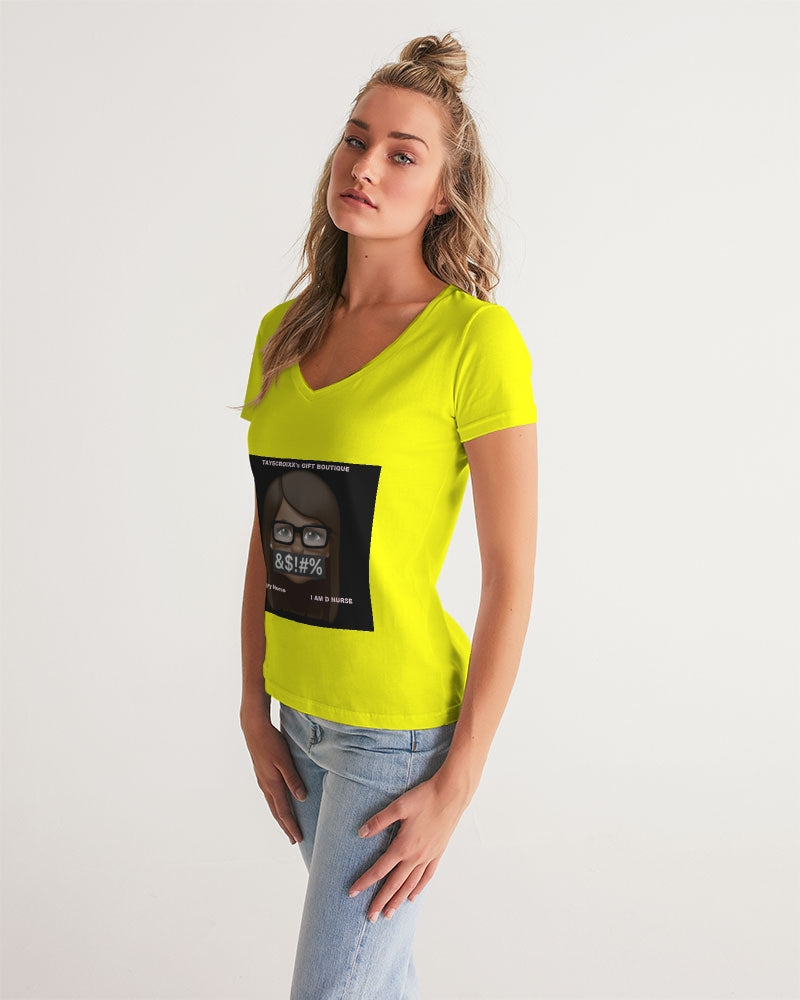 Angry Yellow Women's V-Neck Tee
