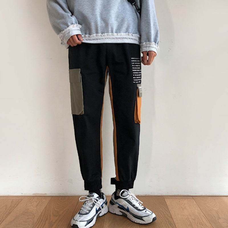 Clash color corset overalls