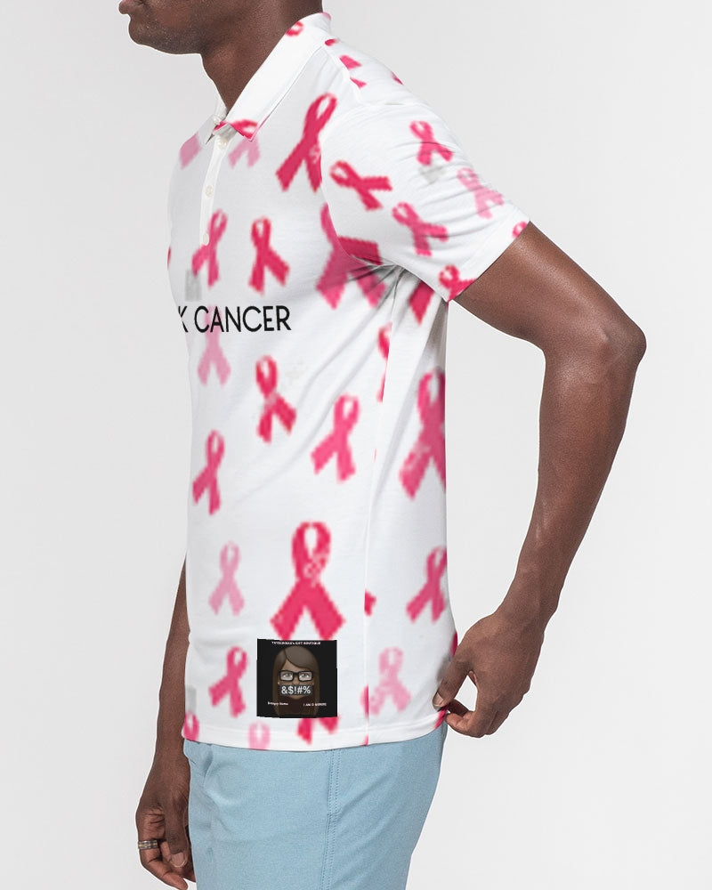 Special Edition F&$!#%K CANCER Men's Slim Fit Short Sleeve Polo