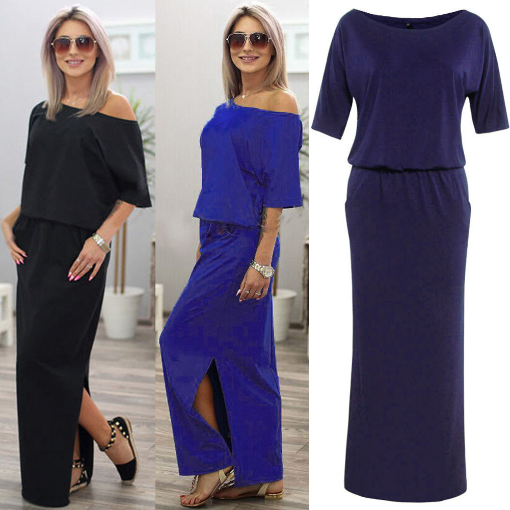 EBay 2021 dress new summer dress for the summer women's European and American women's evening dress long skirt burst money wholesale