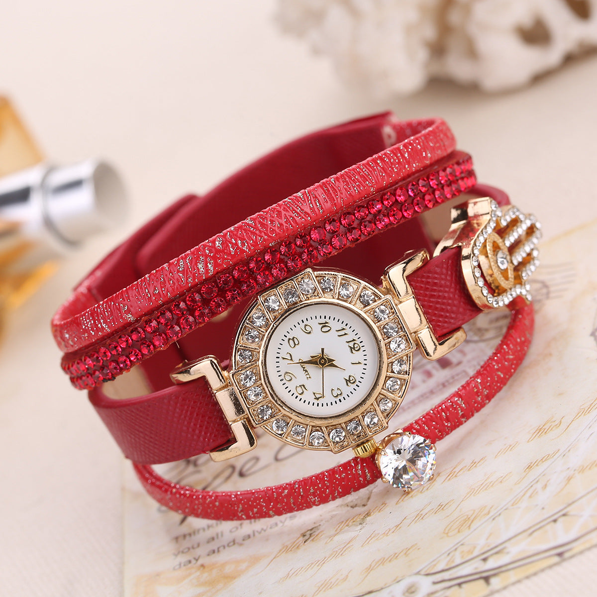 Fashion diamond decorated quartz watch