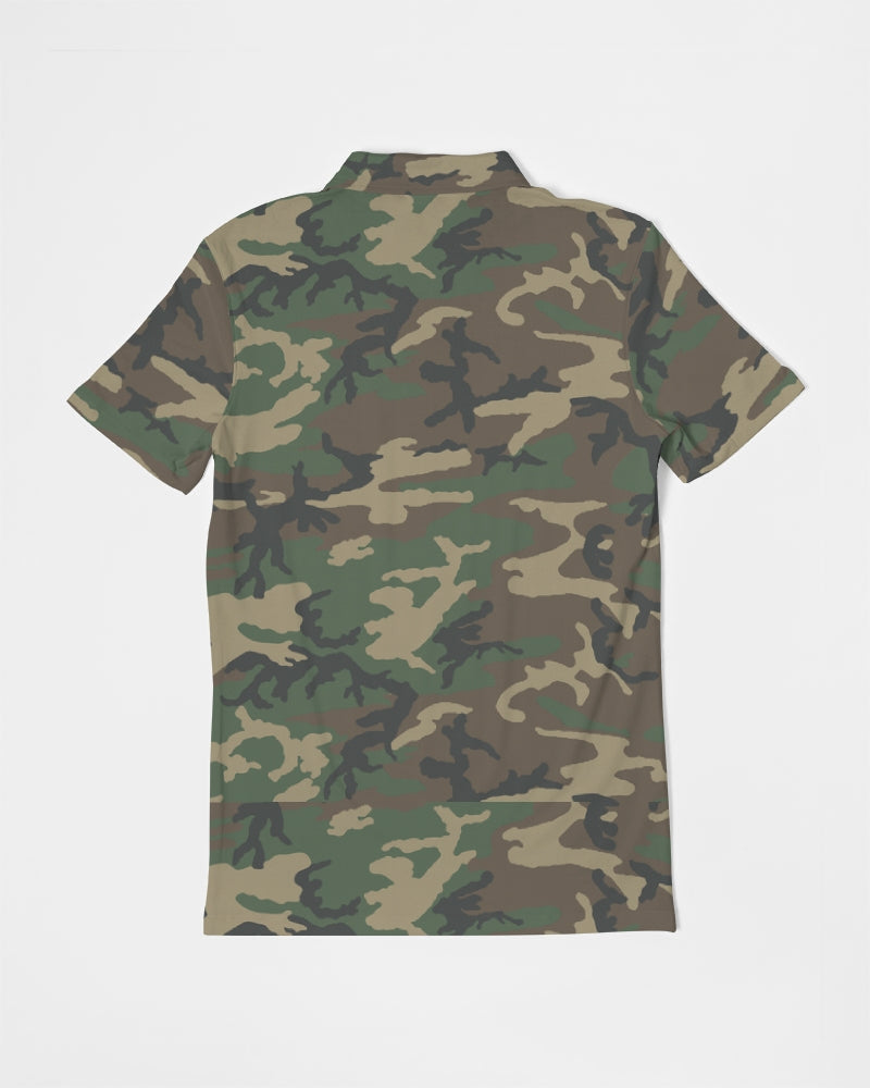 Brown-camo Men's Slim Fit Short Sleeve Polo