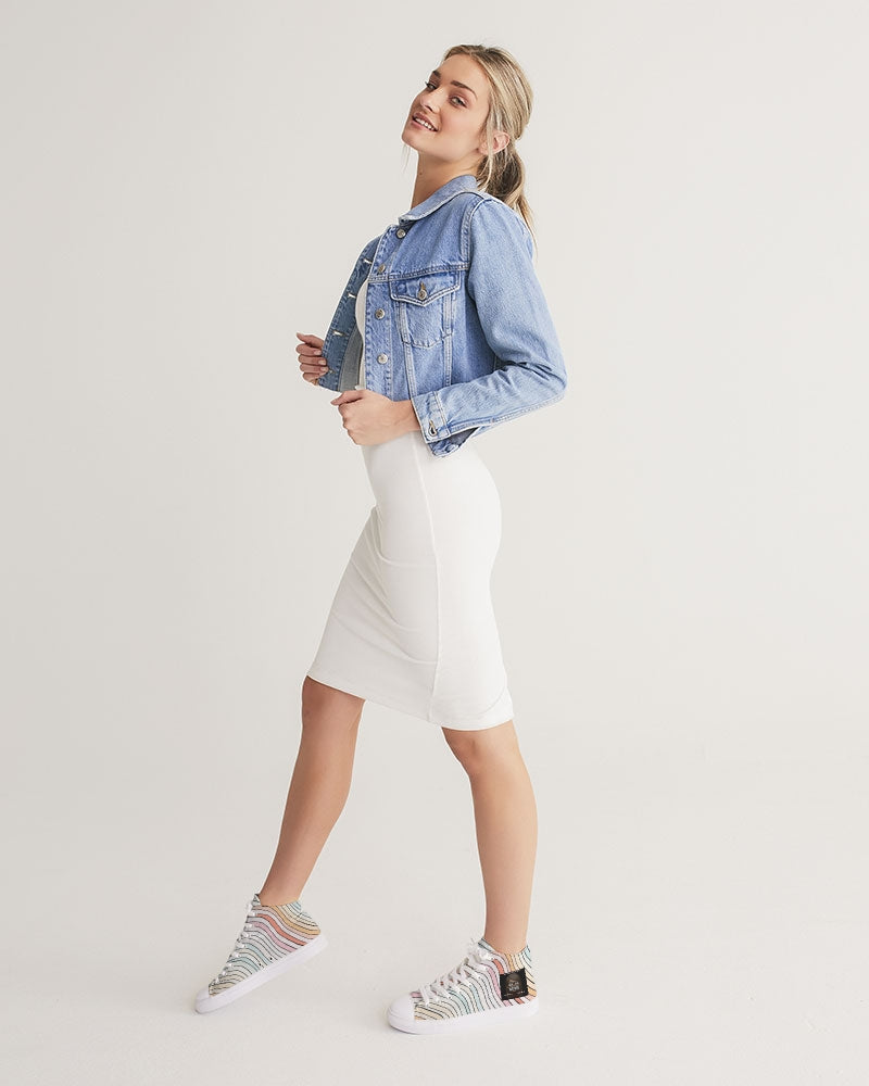 Angry waves Women's Hightop Canvas Shoe