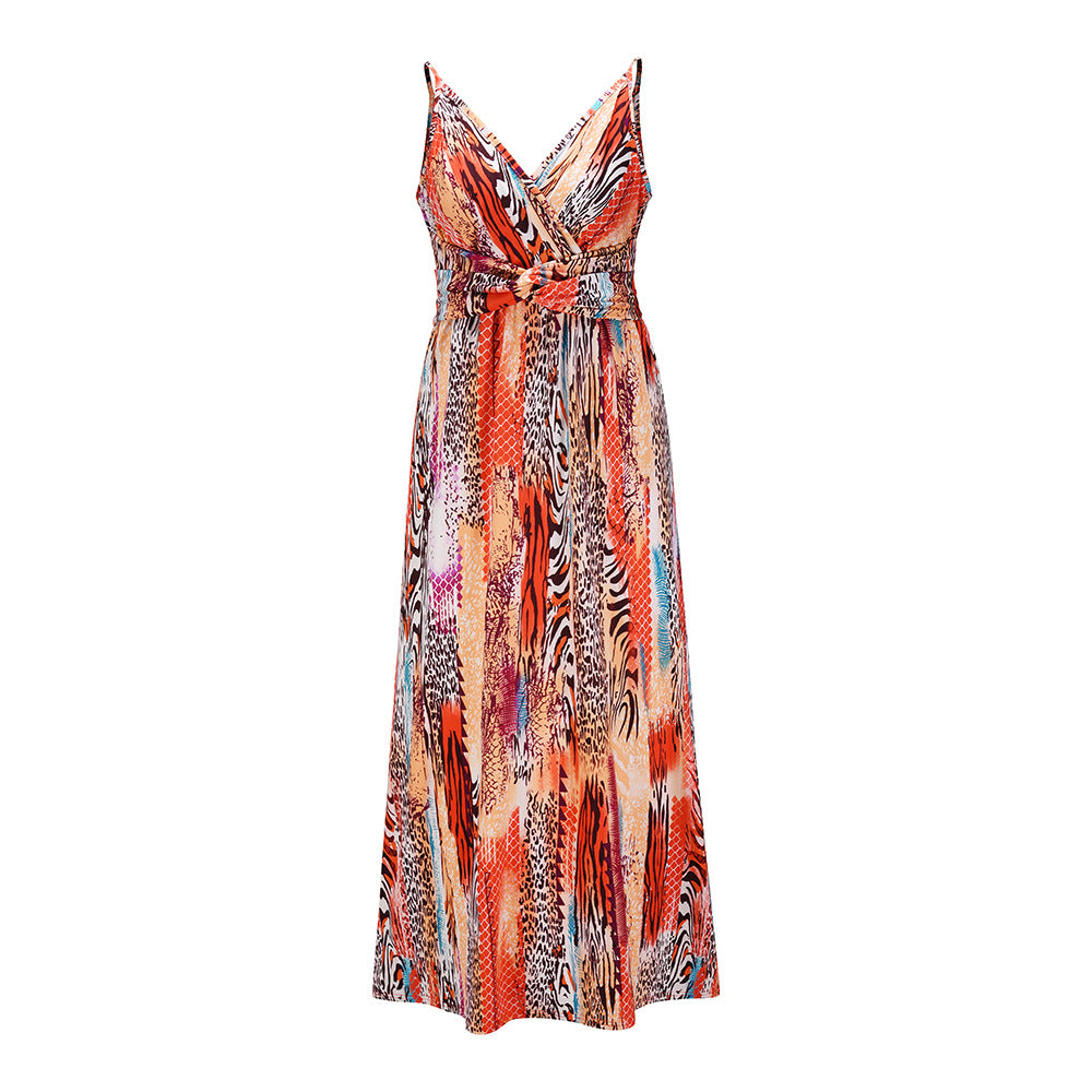 Printed halter dress