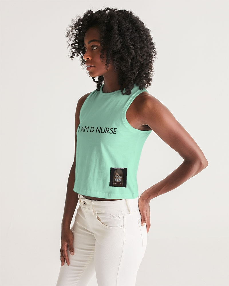 Angry pastel green Women's Cropped Tank