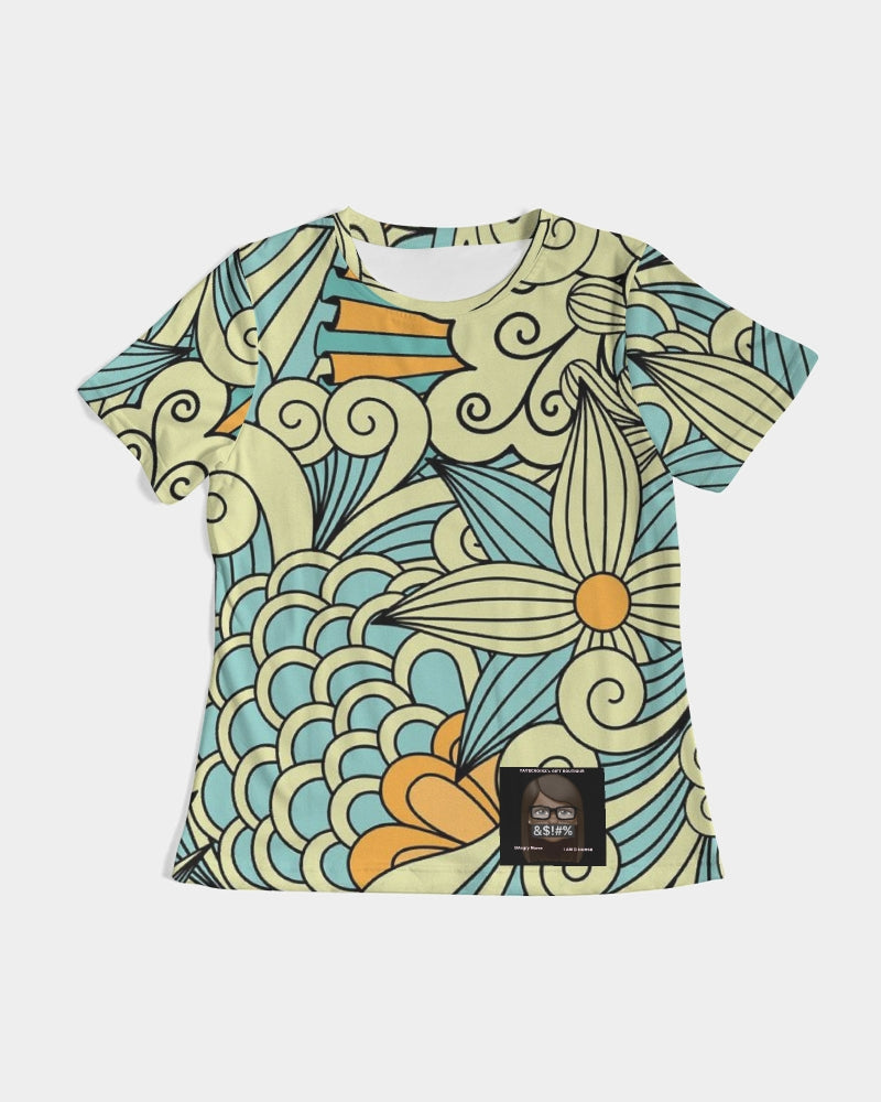 Angry yellow blue green print Women's Tee