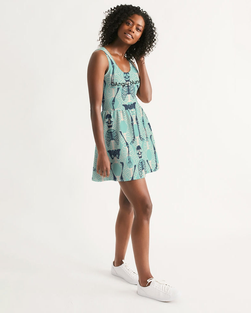 ANGRY SKELeton Women's Scoop Neck Skater Dress
