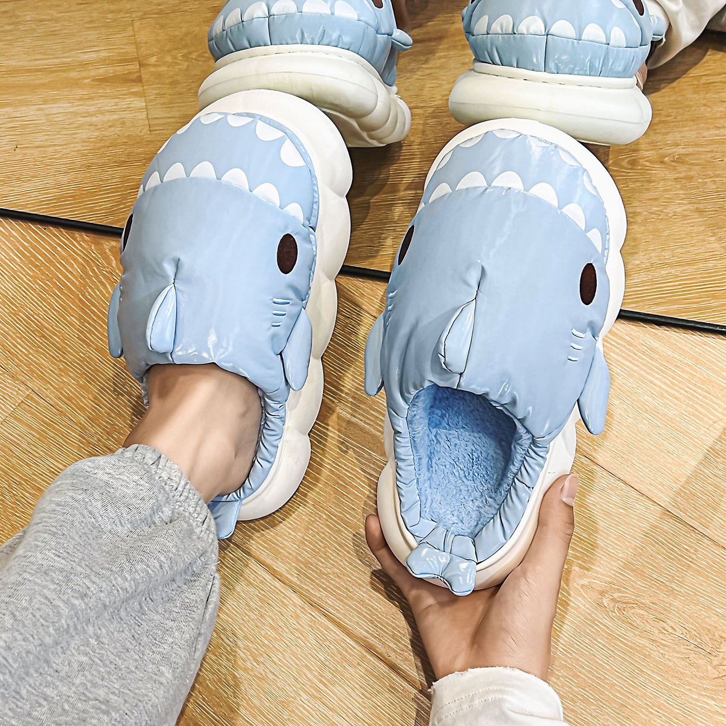 Shark Shoes Winter Warm Home Slippers Women