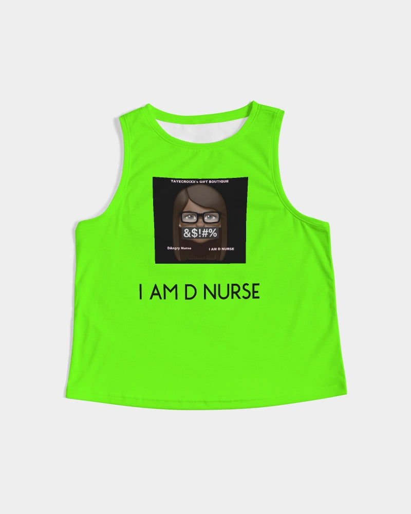 neon green Women's Cropped Tank