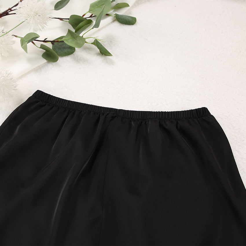 Women's Home  Silk Pure Color Pajamas